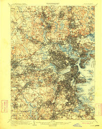 Boston Massachusetts Historical topographic map, 1:62500 scale, 15 X 15 Minute, Year 1903