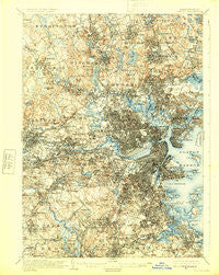 Boston Massachusetts Historical topographic map, 1:62500 scale, 15 X 15 Minute, Year 1903