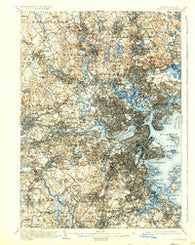 Boston Massachusetts Historical topographic map, 1:62500 scale, 15 X 15 Minute, Year 1903