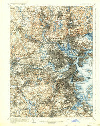Boston Massachusetts Historical topographic map, 1:62500 scale, 15 X 15 Minute, Year 1903