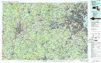 Boston Massachusetts Historical topographic map, 1:100000 scale, 30 X 60 Minute, Year 1989