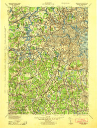 Boston Massachusetts Historical topographic map, 1:125000 scale, 30 X 30 Minute, Year 1943