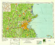 Boston Massachusetts Historical topographic map, 1:250000 scale, 1 X 2 Degree, Year 1958