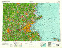 Boston Massachusetts Historical topographic map, 1:250000 scale, 1 X 2 Degree, Year 1961