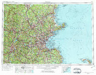 Boston Massachusetts Historical topographic map, 1:250000 scale, 1 X 2 Degree, Year 1956