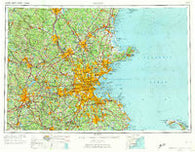 Boston Massachusetts Historical topographic map, 1:250000 scale, 1 X 2 Degree, Year 1956