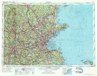 Boston Massachusetts Historical topographic map, 1:250000 scale, 1 X 2 Degree, Year 1956