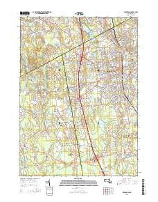 Brockton Massachusetts Current topographic map, 1:24000 scale, 7.5 X 7.5 Minute, Year 2015