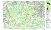 Brockton Massachusetts Historical topographic map, 1:25000 scale, 7.5 X 15 Minute, Year 1987