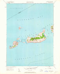Cuttyhunk Massachusetts Historical topographic map, 1:24000 scale, 7.5 X 7.5 Minute, Year 1951
