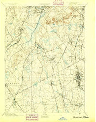Dedham Massachusetts Historical topographic map, 1:62500 scale, 15 X 15 Minute, Year 1894
