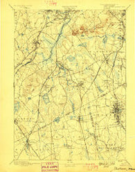 Dedham Massachusetts Historical topographic map, 1:62500 scale, 15 X 15 Minute, Year 1894