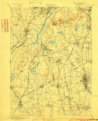 Dedham Massachusetts Historical topographic map, 1:62500 scale, 15 X 15 Minute, Year 1894