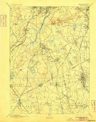 Dedham Massachusetts Historical topographic map, 1:62500 scale, 15 X 15 Minute, Year 1894