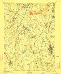 Dedham Massachusetts Historical topographic map, 1:62500 scale, 15 X 15 Minute, Year 1894
