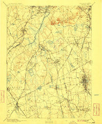Dedham Massachusetts Historical topographic map, 1:62500 scale, 15 X 15 Minute, Year 1894