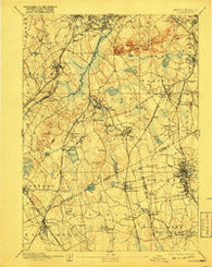 Dedham Massachusetts Historical topographic map, 1:62500 scale, 15 X 15 Minute, Year 1894