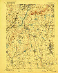Dedham Massachusetts Historical topographic map, 1:62500 scale, 15 X 15 Minute, Year 1894