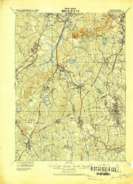 Dedham Massachusetts Historical topographic map, 1:62500 scale, 15 X 15 Minute, Year 1919