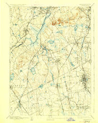 Dedham Massachusetts Historical topographic map, 1:62500 scale, 15 X 15 Minute, Year 1894
