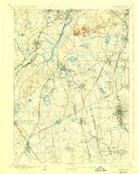 Dedham Massachusetts Historical topographic map, 1:62500 scale, 15 X 15 Minute, Year 1894