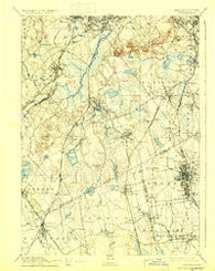 Dedham Massachusetts Historical topographic map, 1:62500 scale, 15 X 15 Minute, Year 1894