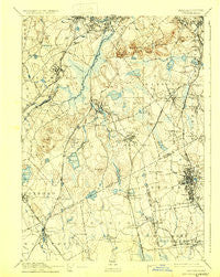 Dedham Massachusetts Historical topographic map, 1:62500 scale, 15 X 15 Minute, Year 1894