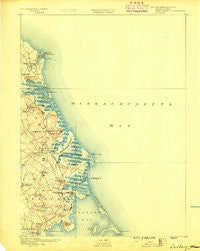 Duxbury Massachusetts Historical topographic map, 1:62500 scale, 15 X 15 Minute, Year 1888