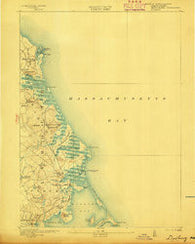 Duxbury Massachusetts Historical topographic map, 1:62500 scale, 15 X 15 Minute, Year 1893