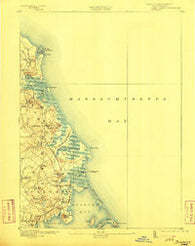 Duxbury Massachusetts Historical topographic map, 1:62500 scale, 15 X 15 Minute, Year 1893