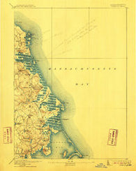 Duxbury Massachusetts Historical topographic map, 1:62500 scale, 15 X 15 Minute, Year 1893