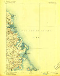 Duxbury Massachusetts Historical topographic map, 1:62500 scale, 15 X 15 Minute, Year 1893