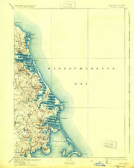 Duxbury Massachusetts Historical topographic map, 1:62500 scale, 15 X 15 Minute, Year 1893