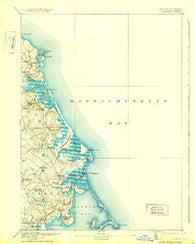 Duxbury Massachusetts Historical topographic map, 1:62500 scale, 15 X 15 Minute, Year 1893