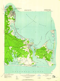 Edgartown Massachusetts Historical topographic map, 1:24000 scale, 7.5 X 7.5 Minute, Year 1951