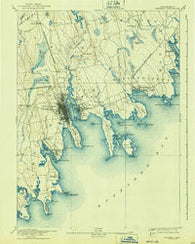 Fairhaven Massachusetts Historical topographic map, 1:62500 scale, 15 X 15 Minute, Year 1893