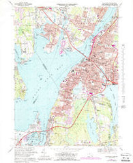 Fall River Massachusetts Historical topographic map, 1:24000 scale, 7.5 X 7.5 Minute, Year 1967