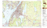 Fall River Massachusetts Historical topographic map, 1:25000 scale, 7.5 X 15 Minute, Year 1985