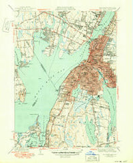 Fall River Massachusetts Historical topographic map, 1:31680 scale, 7.5 X 7.5 Minute, Year 1944