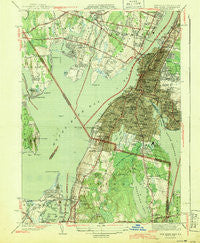Fall River Massachusetts Historical topographic map, 1:31680 scale, 7.5 X 7.5 Minute, Year 1944