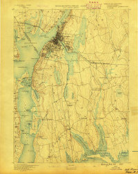Fall River Massachusetts Historical topographic map, 1:62500 scale, 15 X 15 Minute, Year 1888