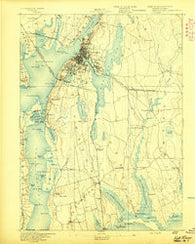 Fall River Massachusetts Historical topographic map, 1:62500 scale, 15 X 15 Minute, Year 1893