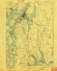 Fall River Massachusetts Historical topographic map, 1:62500 scale, 15 X 15 Minute, Year 1893