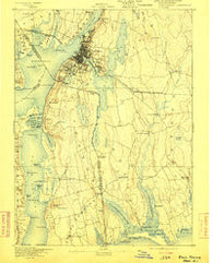 Fall River Massachusetts Historical topographic map, 1:62500 scale, 15 X 15 Minute, Year 1893