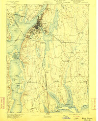 Fall River Massachusetts Historical topographic map, 1:62500 scale, 15 X 15 Minute, Year 1893