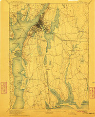 Fall River Massachusetts Historical topographic map, 1:62500 scale, 15 X 15 Minute, Year 1893
