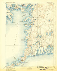 Falmouth Massachusetts Historical topographic map, 1:62500 scale, 15 X 15 Minute, Year 1893