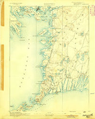 Falmouth Massachusetts Historical topographic map, 1:62500 scale, 15 X 15 Minute, Year 1893