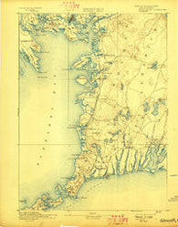 Falmouth Massachusetts Historical topographic map, 1:62500 scale, 15 X 15 Minute, Year 1893