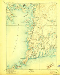 Falmouth Massachusetts Historical topographic map, 1:62500 scale, 15 X 15 Minute, Year 1893